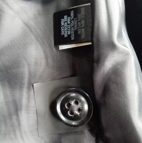 Croft & Barrow Black Wool Blend Peacoat Size Large - Picture 7 of 9